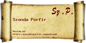 Szonda Porfir névjegykártya